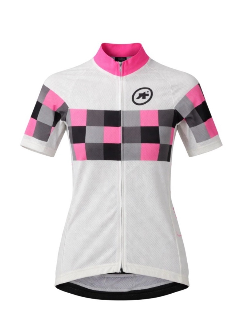 ASSOS Women's White & Pink Check Performance Cycling Jersey